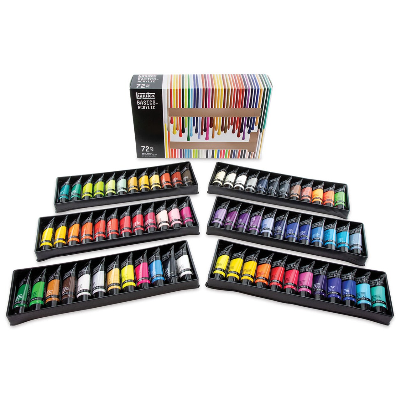 Liquitex Basics Acrylic Paints - Set of 72, Assorted Colors, 22 ml